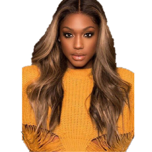 Mid-length COSS Brown Human Hair Wigs